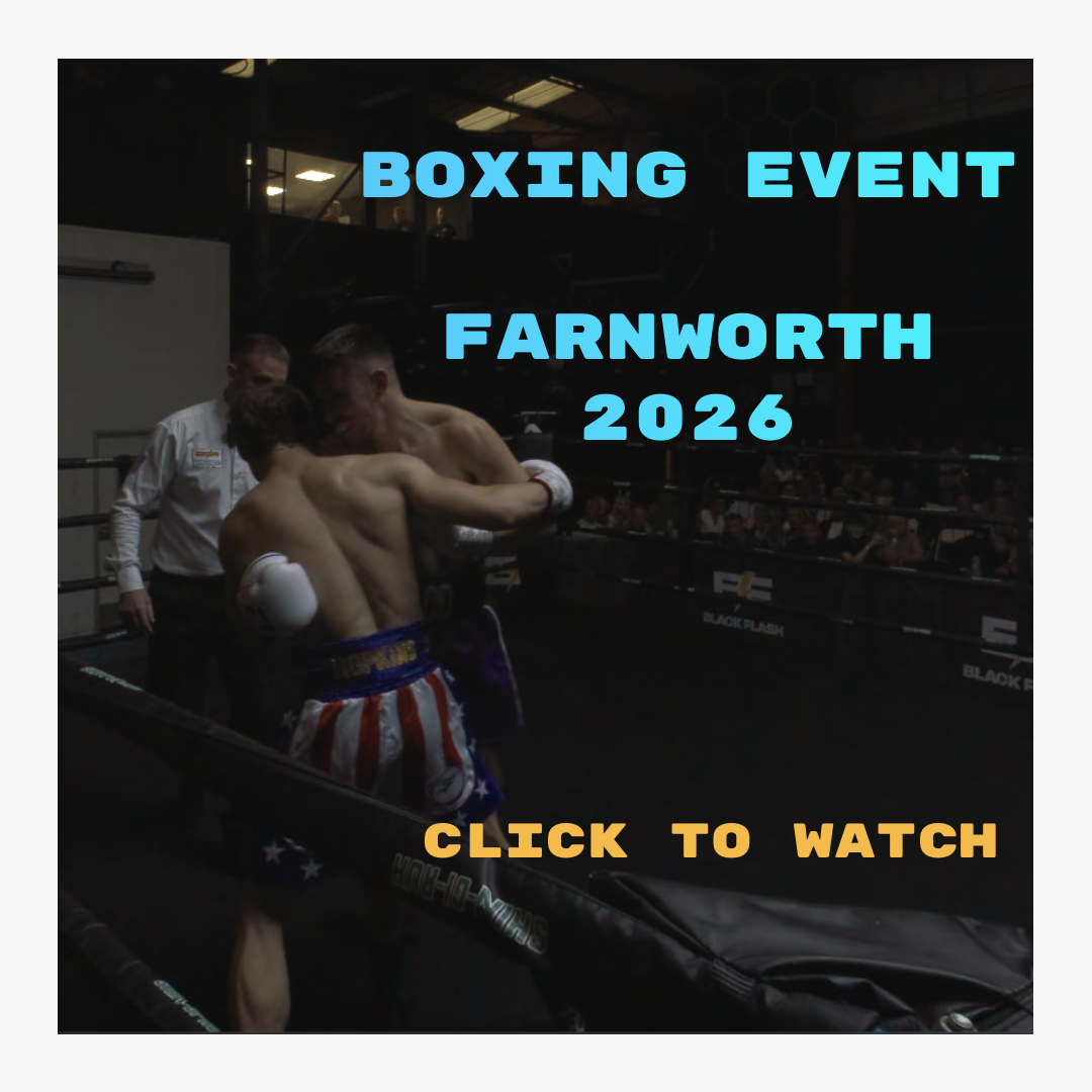 two male figures engaed in boxing with text reading click here to watch